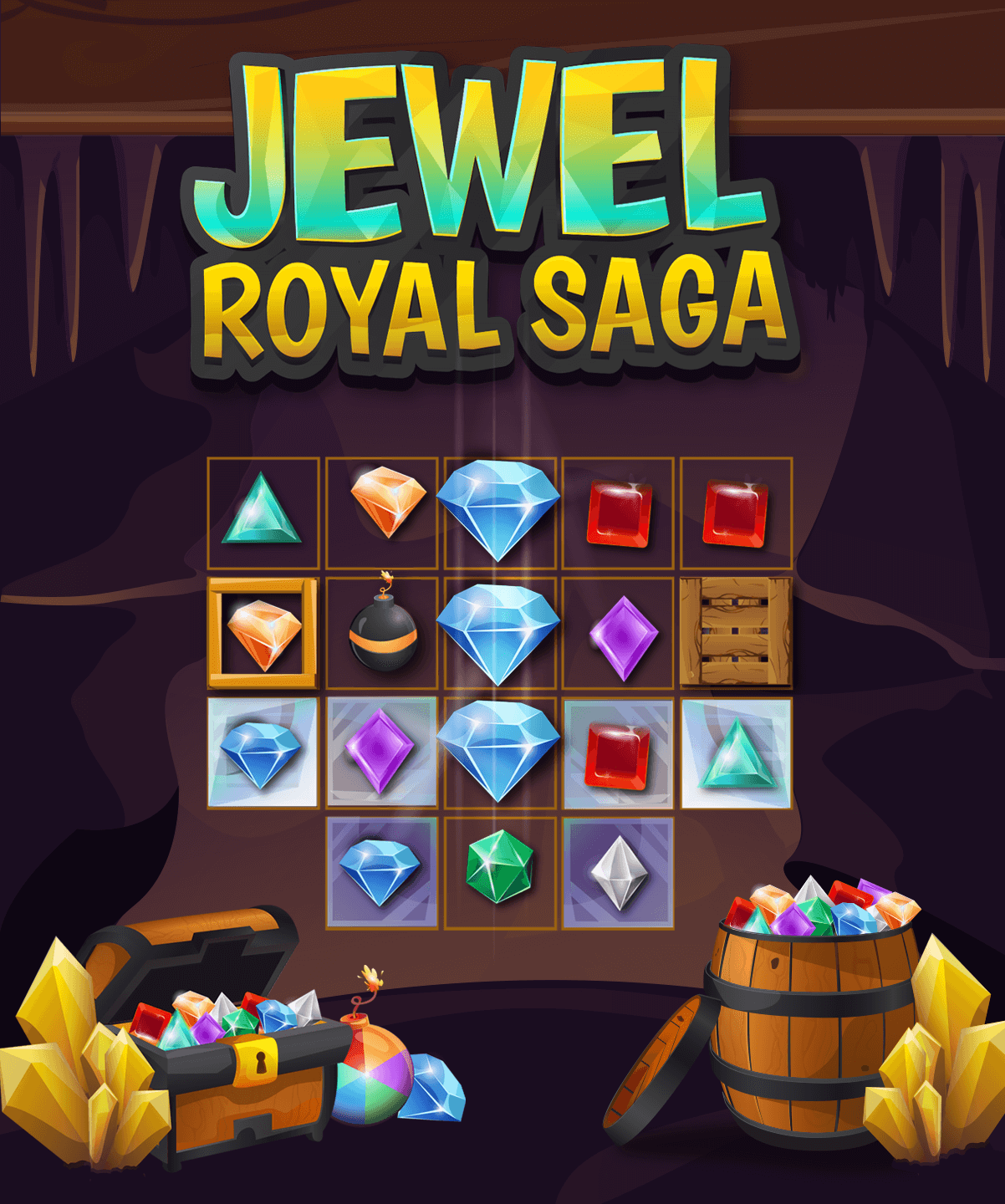 JewelRoyalSaga - Puzzle game screenshot - Play online for free